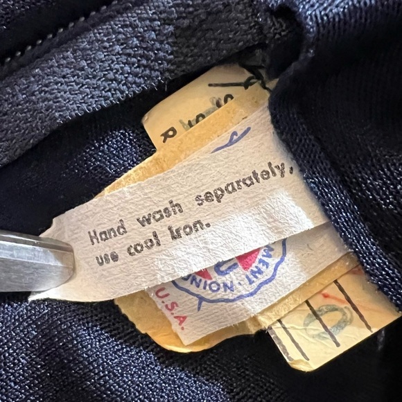 VINTAGE B. Altman & Co 1970s Maxi Dress Gown Navy Silver Calico Vtg 70s Prairie - Picture 10 of 16